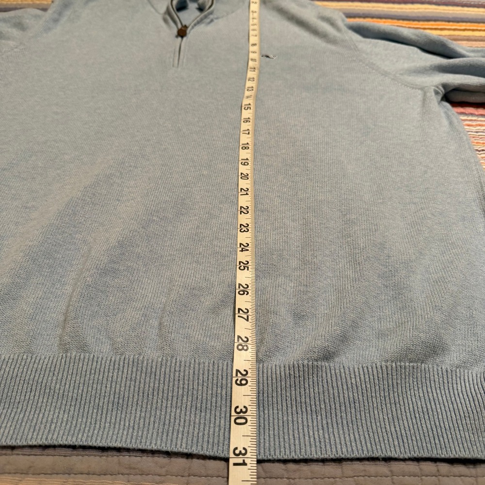 Vineyard Vines Mens XXL Light Blue 100% Cotton Quarter-Zip Pullover Sweater - Picture 7 of 7